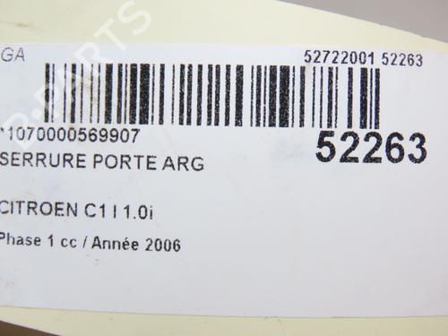 Rear left lock CITROËN C1 (PM_, PN_) 1.0 | BP22751229C100