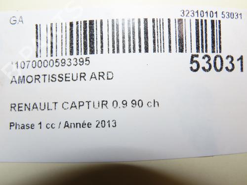 Used Right rear shock absorber RENAULT CAPTUR I (J5_, H5_) 0.9 TCe 90 (90 hp) 28614635