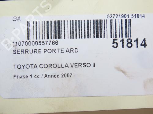 Used Rear right lock TOYOTA COROLLA Verso (ZER_, ZZE12_, R1_) 2.2 D-4D (AUR10_, AUR10R) (136 hp) 28969038