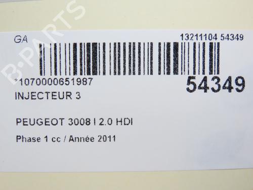 Used Injector PEUGEOT 3008 I MPV (0U_) 2.0 HDi 150 / BlueHDi 150 (150 hp) 28828860