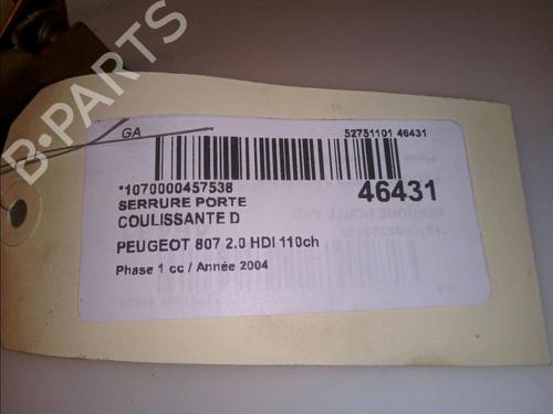 Used Rear right lock PEUGEOT 807 (EB_) 2.0 HDi (107 hp) 14951782