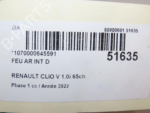 Højre baglygte bagklap RENAULT CLIO V (B7_) 1.0 SCe 65 (B7MG) | BP29441831C80 