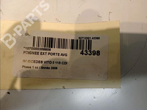 Front left exterior door handle MERCEDES-BENZ VITO / MIXTO Van (W639) 115 CDI (639.601, 639.603, 639.605) | BP11102322C128 