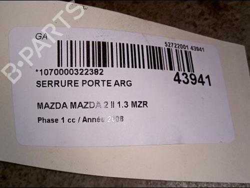 Used Rear left lock MAZDA 2 (DE_, DH_) 1.3 (DE3FS) (75 hp) 9618573