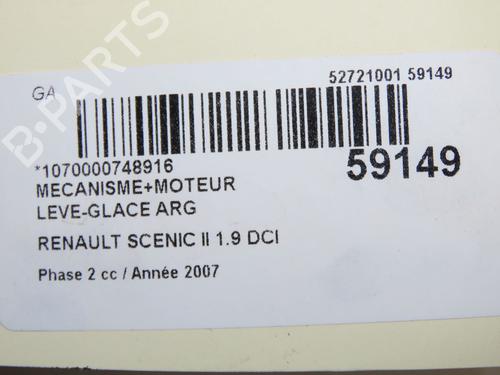 Używane Mechanizm podnoszenia szyby tylnej lewej Mechanizm podnoszenia szyby tylnej lewej RENAULT GRAND SCÉNIC II (JM0/1_) 1.9 dCi (JM14) (131 hp) 37479665 37479665