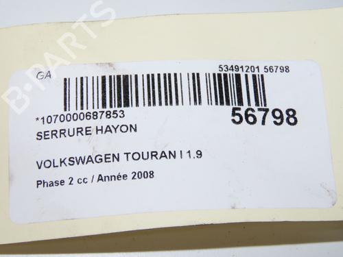 Serratura cofano posteriore VW TOURAN (1T1, 1T2) 1.9 TDI (105 hp) 31302756