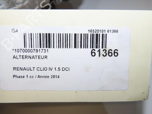 Used Alternator Alternator RENAULT CLIO IV (BH_) 1.5 dCi 75 (75 hp) 40273944 40273944
