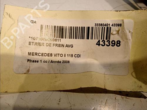 Used Left front brake caliper MERCEDES-BENZ VITO / MIXTO Van (W639) 115 CDI (639.601, 639.603, 639.605) (150 hp) 14878439