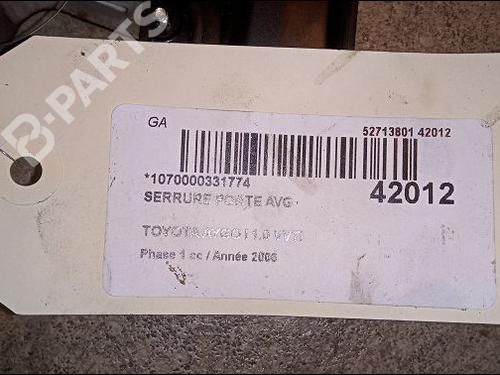 Front left lock TOYOTA AYGO (_B1_) 1.0 (KGB10_, KGB10R) | BP9619251C98 