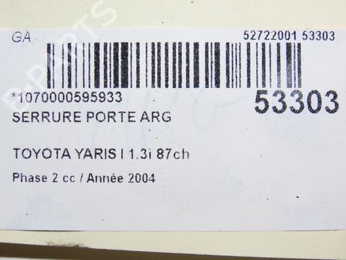 Rear left lock TOYOTA YARIS (_P1_) 1.3 (SCP12_, SCP13_, SCP12R, SCP13R) | BP28969086C100 
