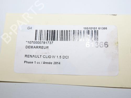 Used Starter Starter RENAULT CLIO IV (BH_) 1.5 dCi 75 (75 hp) 40273940 40273940