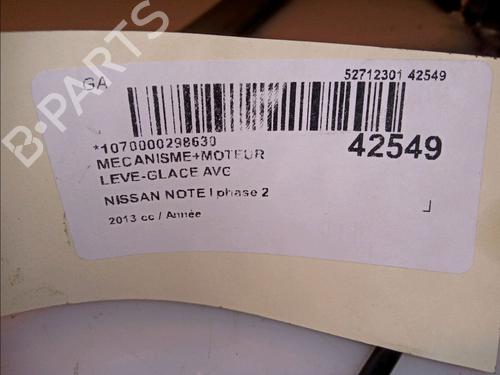 front-left-window-mechanism-nissan-note-e11-ne11-16-807019u10d-2005-2006-2007-2008-2009-2010-2011-2012-2013-11102212 main image