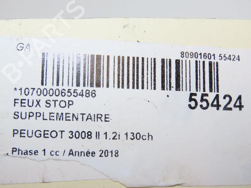 Third brake light PEUGEOT 3008 II SUV (MC_, MR_, MJ_, M4_) 1.2 THP/ PureTech 130 (MRHNSM, MRHNSU, MRHNSJ, MRHNYW,... | BP29216053L11 