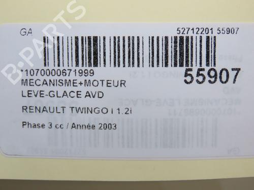 Used Front right window mechanism RENAULT TWINGO I (C06_) 1.2 (C066, C068) (58 hp) 30691879
