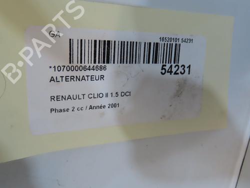 Generator RENAULT CLIO II (BB_, CB_) 1.5 dCi (B/CB07) (65 hp) 31056212