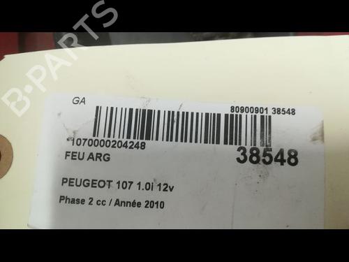 Used Left taillight PEUGEOT 107 (PM_, PN_) 1.0 (68 hp) 9604114