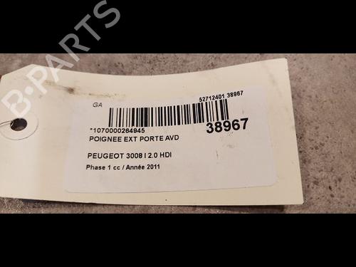 Used Front right exterior door handle PEUGEOT 3008 I MPV (0U_) 2.0 HDi 150 / BlueHDi 150 (150 hp) 9612027