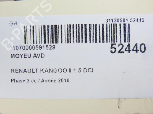 Used Left front steering knuckle Left front steering knuckle RENAULT KANGOO Express (FW0/1_) 1.5 dCi 90 (FW0G, FW05, FW08, FW11) (90 hp) 22246691 22246691