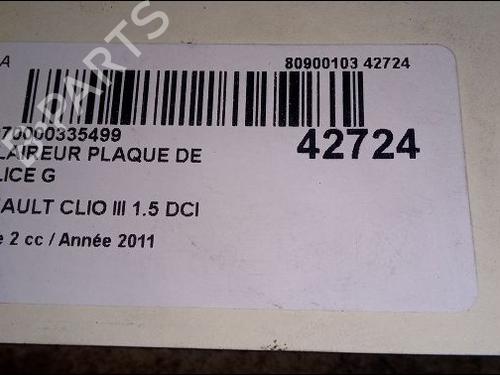 Used Licence plate light RENAULT CLIO III (BR0/1, CR0/1) 1.5 dCi (75 hp) 14880786