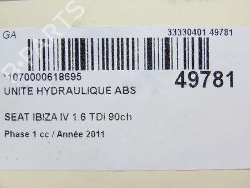 ABS pump SEAT IBIZA IV (6J5, 6P1) 1.6 TDI | BP28967600M43 