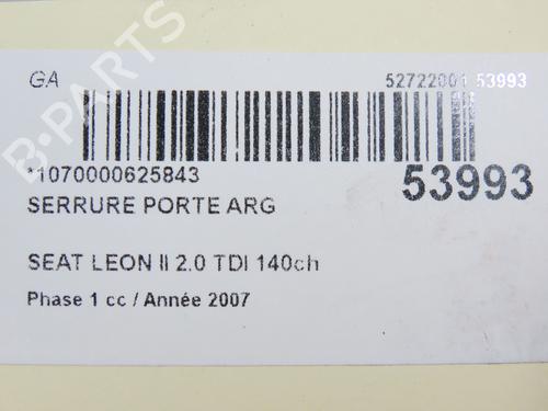 Used Rear left lock SEAT LEON (1P1) 2.0 TDI 16V (140 hp) 28832006
