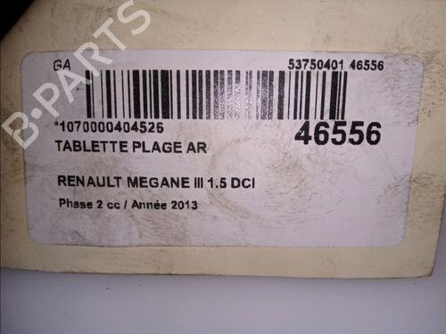 Used Rear parcel shelf RENAULT MEGANE III Hatchback (BZ0/1_, B3_) 1.5 dCi (BZ09, BZ0D, BZ1W, BZ29, BZ14) (110 hp) 11361269