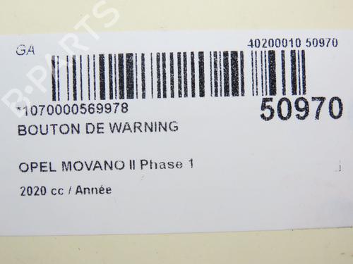 Warning switch OPEL MOVANO B Van (X62) 2.3 CDTI RWD (FV) | BP23144912I22 - Image 2