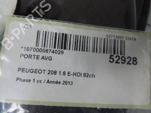 Used Left front door PEUGEOT 208 I (CA_, CC_) 1.6 HDi (92 hp) 32037941