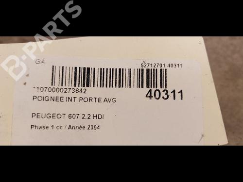 Front left interior door handle PEUGEOT 607 (9D, 9U) 2.2 HDi | BP9613045I13 