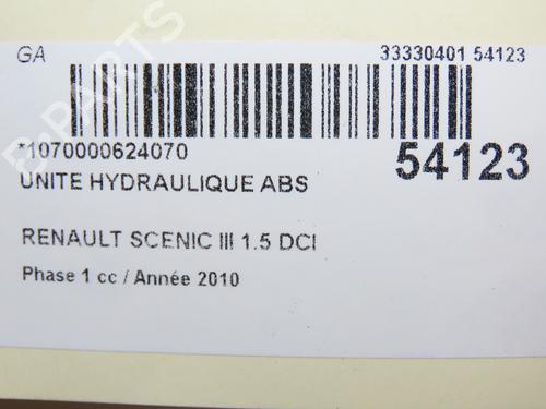 Used ABS pump RENAULT SCÉNIC III (JZ0/1_) 1.5 dCi (106 hp) 28829983