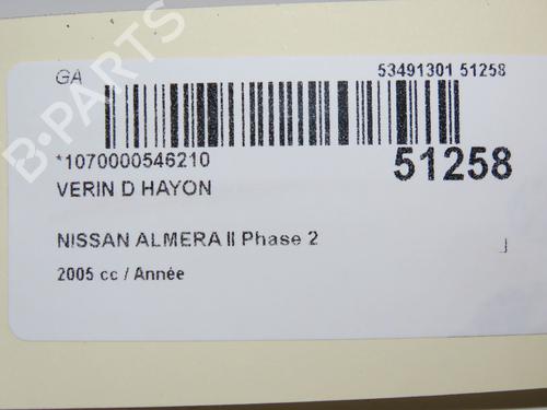 Tailgate lift support NISSAN ALMERA II Hatchback (N16) 1.8 | BP23098786C138 