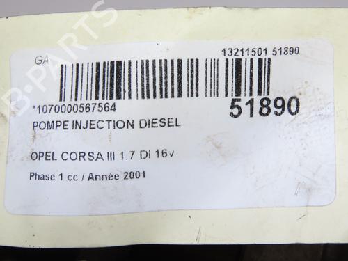 Injection pump OPEL CORSA C (X01) 1.7 DI (F08, F68) | BP28801400M78  - Image 6