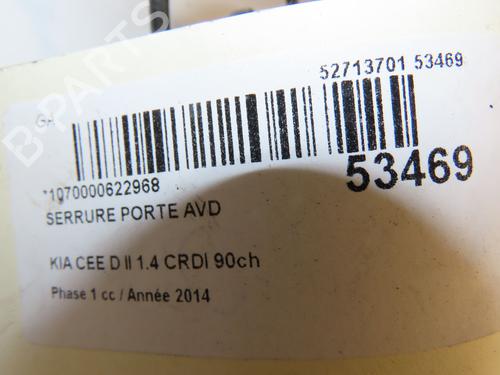 Front right lock KIA CEE'D Sportswagon (JD) 1.4 CRDi 90 | BP29441773C97 