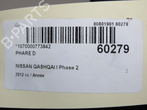 Højre forlygte Højre forlygte NISSAN QASHQAI I (J10, NJ10) 1.6 dCi All-wheel Drive (130 hp) 37499539 37499539