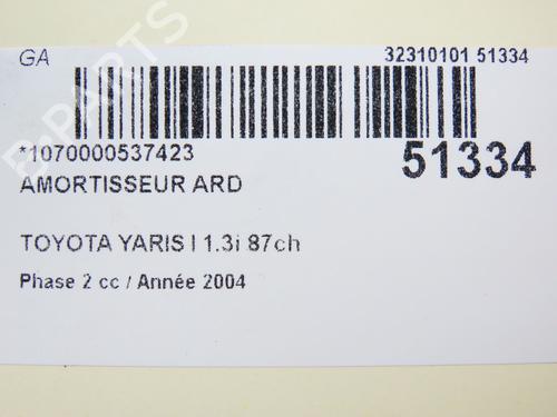 Right rear shock absorber TOYOTA YARIS (_P1_) 1.3 (SCP12_, SCP13_, SCP12R, SCP13R) | BP28829866M19 