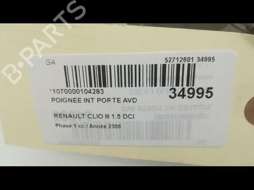 Used Front right interior door handle RENAULT CLIO III (BR0/1, CR0/1) 1.5 dCi (BR17, CR17) (86 hp) 23175911