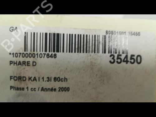 Used Right headlight Right headlight FORD KA (RB_) 1.3 i (60 hp) 9597648 9597648