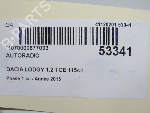 Used Radio Radio DACIA LODGY (JS_) 1.2 TCe (JSAY, JSM0) (115 hp) 33188186 33188186