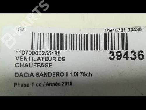 Heater blower motor DACIA SANDERO II 1.0 SCe 75 (B8JC, B8JD) | BP9610287M62 