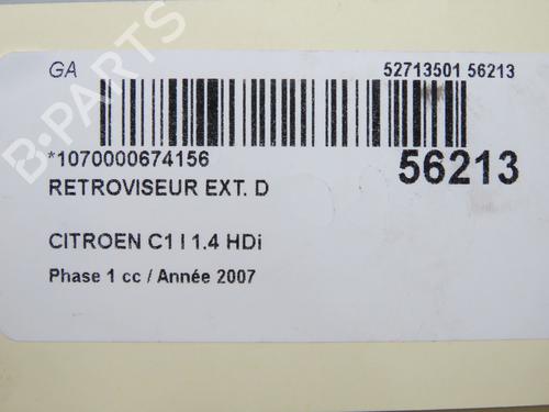 Bakspejl Højre CITROËN C1 (PM_, PN_) 1.4 HDi (54 hp) 31634204