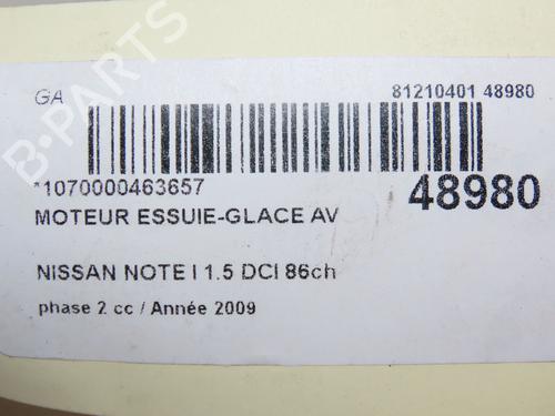 Front wiper motor NISSAN NOTE (E11, NE11) 1.5 dCi | BP23098812M29 
