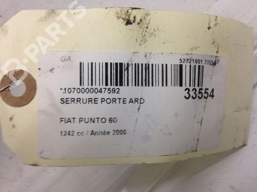 Rear right lock FIAT PUNTO (188_) 1.2 60 (188.030, .050, .130, .150, .230, .250) | BP9594220C99 