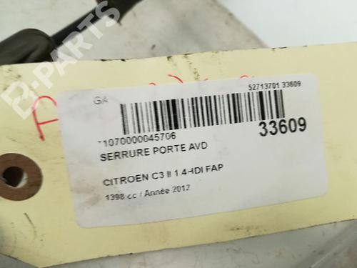 Front right lock CITROËN C3 II (SC_) 1.4 HDi 70 (SC8HZC, SC8HR0, SC8HP4) | BP9593657C97 