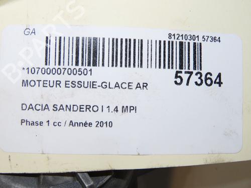 Rear wiper motor DACIA SANDERO 1.4 MPI LPG | BP31819642M102  - Image 5