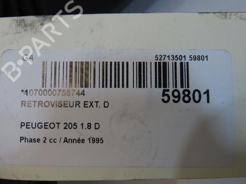Used Right mirror Right mirror PEUGEOT 205 II (20A/C) 1.7 Diesel (60 hp) 38182359 38182359