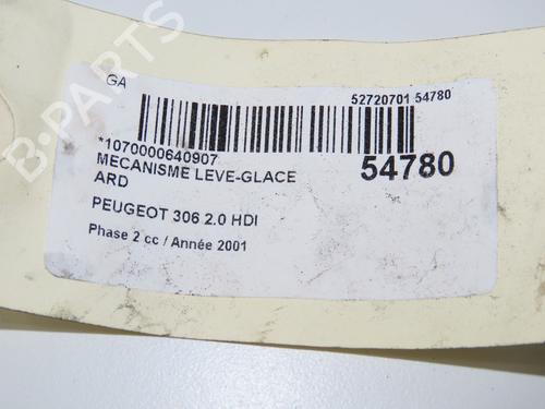 Rudehejsemekanisme Højre bagtil PEUGEOT 306 Hatchback (7A, 7C, N3, N5) 2.0 HDI 90 (90 hp) 32308419