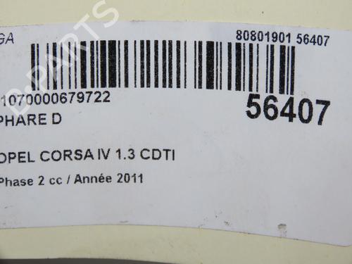 Right headlight OPEL CORSA D (S07) 1.3 CDTI (L08, L68) | BP32253944C29 