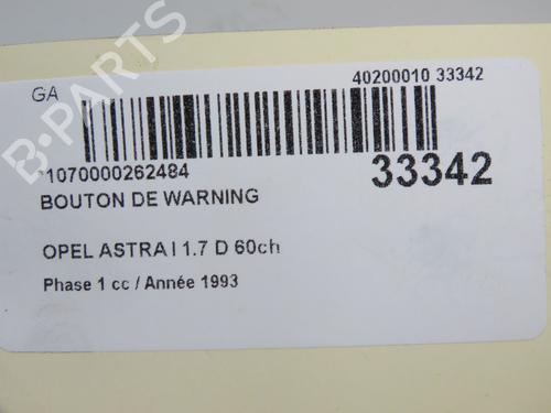 Used Warning switch Warning switch OPEL ASTRA F Hatchback (T92) 1.7 D (F08, M08, F68, M68) (60 hp) 9611470 9611470