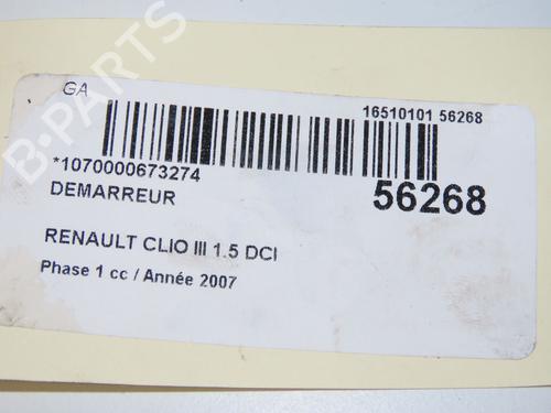 Starter RENAULT CLIO III (BR0/1, CR0/1) 1.5 dCi (BR0H, CR0H, CR1S, BR1S) | BP31634159M8 