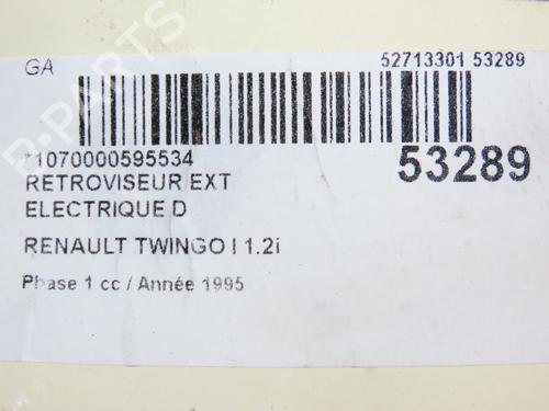 Used Right mirror RENAULT TWINGO I (C06_) 1.2 (C063, C064) (55 hp) 28831376